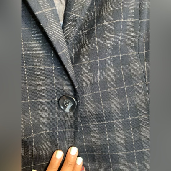 The Savile Row Co. London Women's Plaid Blazer Size Small Elbow Patches Preppy - Picture 7 of 12